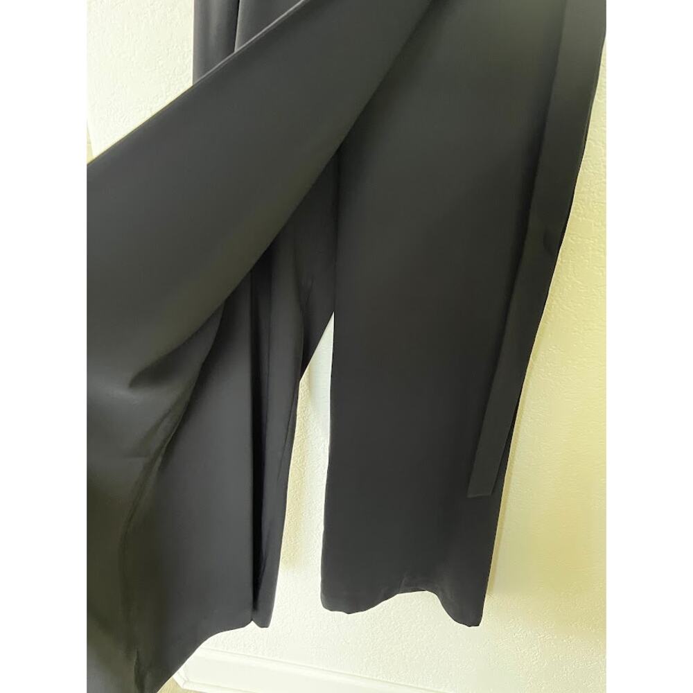 NEW! Express Women's High Waisted Belted Wrap Wide Leg Pant 12 L Black $98 - Picture 8 of 11
